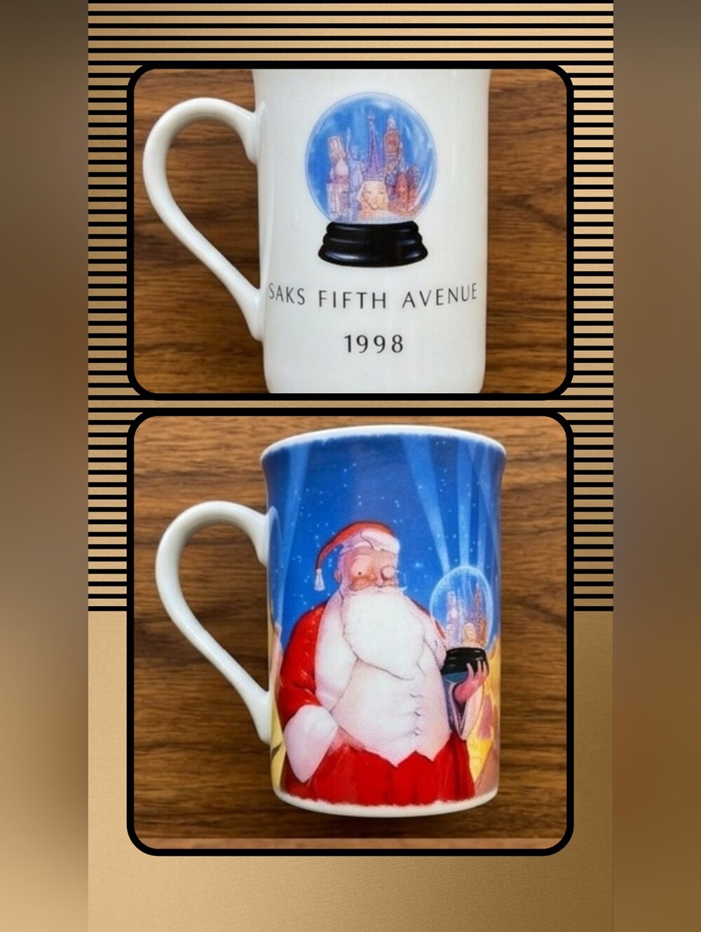 Saks Fifth Avenue "Santa Calls" Vintage Christmas Mug By William Joyce